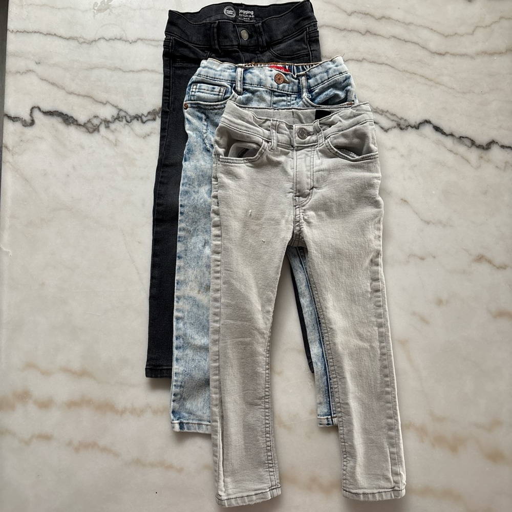 Kids Jeans Trio - Black, Light Blue, Gray Wonder Nation, berty valor, old navy
